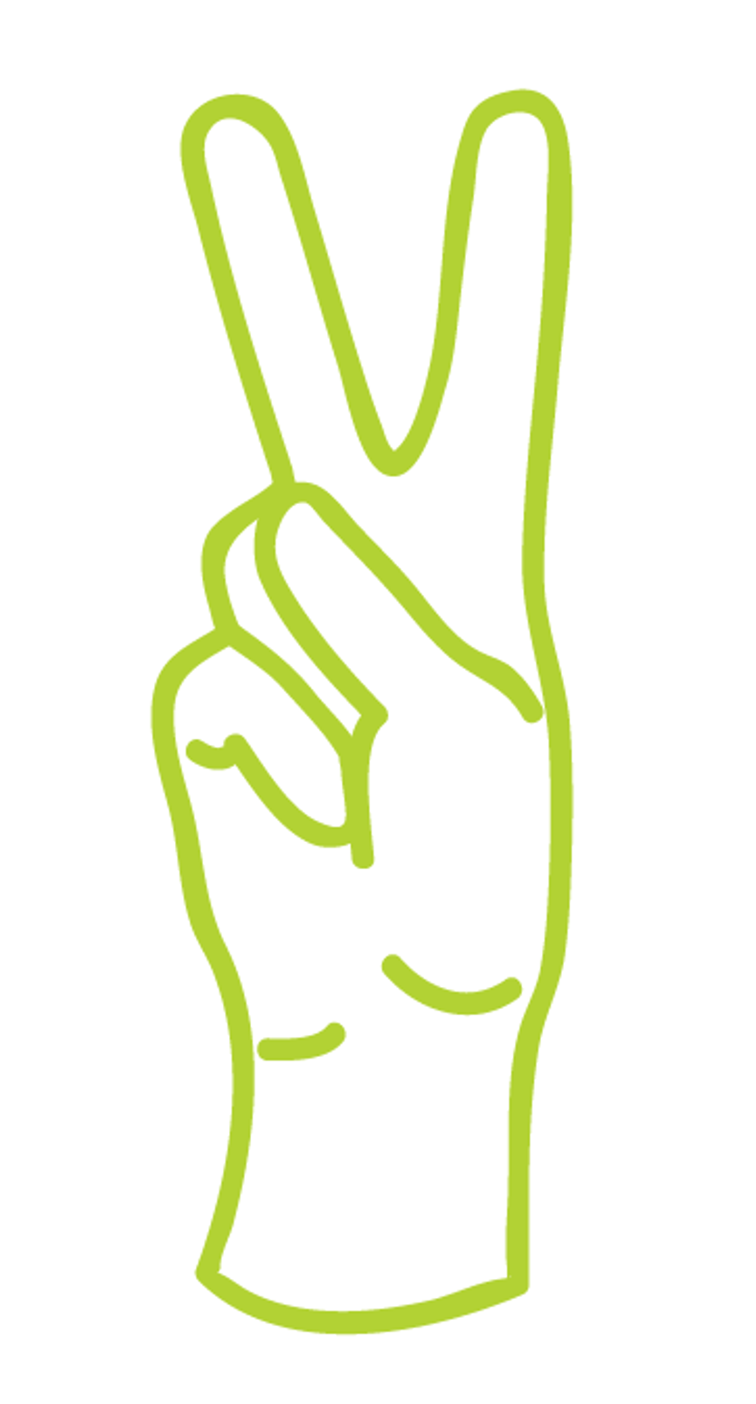 The letter V in ASL